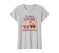 Solo Soy un Cupcake en Busca de mi Semental, Muffin, Sweet Love Camiseta, Mujer, Plata, S