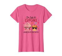 Solo Soy un Cupcake en Busca de mi Semental, Muffin, Sweet Love Camiseta, Mujer, Rosa Jaspeado, S
