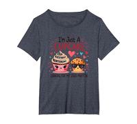 Solo Soy un Cupcake en Busca de mi Semental, Muffin, Sweet Love Camiseta, Mujer Tallas Grandes, Azul Jaspeado, 3XL Grande