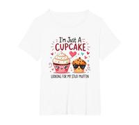 Solo Soy un Cupcake en Busca de mi Semental, Muffin, Sweet Love Camiseta, Mujer Tallas Grandes, Blanco, 2XL Grande