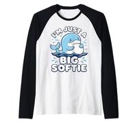 Solo Soy una Linda Ballena Que observa un Animal Marino Camiseta Manga Raglan