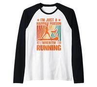 Solo soy una persona más feliz cuando estoy ejecutando Treadmill Camiseta Manga Raglan