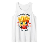 Solo Tengo Papas Fritas para ti Lindo Juego de Palabras de Amor Camiseta sin Mangas