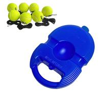 Solo Tennis Trainer, juego de 8 piezas, alto, con pelota y cuerda, 7 pelotas de tenis amarillas, calidad ideal para práctica en solitario, uso en interiores y exteriores