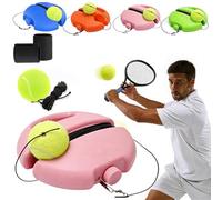 Solo Tennis Trainer Rebound Ball Set, Portable Solo Tennis Practice Device with Anti-Tangle String & Stable Base,Tenniss Training Equipment for Kids Adults Beginners Garden (Pink with 2 Balls)