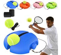 Solo Tennis Trainer Rebound Ball Set, Portable Solo Tennis Practice Device with Anti-Tangle String & Stable Base,Tenniss Training Equipment for Kids Adults Beginners Garden (Blue with 2 Balls)