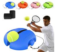 Solo Tennis Trainer Rebound Ball Set, Portable Solo Tennis Practice Device with Anti-Tangle String & Stable Base,Tenniss Training Equipment for Kids Adults Beginners Garden (Blue with 1 Ball)