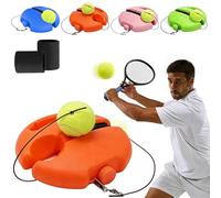 Solo Tennis Trainer Rebound Ball Set, Portable Solo Tennis Practice Device with Anti-Tangle String & Stable Base,Tenniss Training Equipment for Kids Adults Beginners Garden (Orange with 1 Ball)