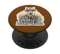 Solo tú Puedes prevenir el Drama de Las Llamas, Divertida Llama de guardabosques PopSockets PopGrip Adhesivo