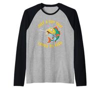 Solo un Chico al Que le Encanta Pescar, Pescador, Pescador, Regalos, Pesca Camiseta Manga Raglan