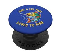 Solo un Chico al Que le Encanta Pescar, Pescador, Pescador, Regalos, Pesca PopSockets PopGrip Adhesivo