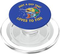 Solo un Chico al Que le Encanta Pescar, Pescador, Pescador, Regalos, Pesca PopSockets PopGrip para MagSafe