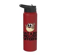 Solo un chico al que le encantan los peces globo divertidos Stainless Steel Insulated Water Bottle