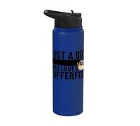 Solo un chico al que le encantan los peces globo divertidos Stainless Steel Insulated Water Bottle