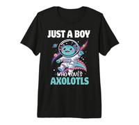 Solo un Chico Que ama a los Axolotls Astronauta Space Galaxy Lover Camiseta Premium