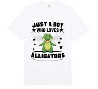 Solo un Chico Que ama a los caimanes Divertidos Comfort Colors Adult Heavyweight T-Shirt