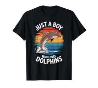 Solo un Chico Que ama a los Delfines Ocean Fan Boys Kids Dolphin Camiseta