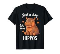 Solo un Chico Que ama a los hipopótamos Lindo Amante de hipopó Camiseta