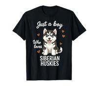 Solo un Chico Que ama a los Huskies siberianos Camiseta