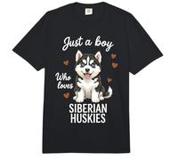 Solo un Chico Que ama a los Huskies siberianos Comfort Colors Adult Heavyweight T-Shirt