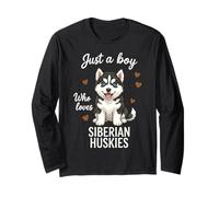 Solo un Chico Que ama a los Huskies siberianos Manga Larga