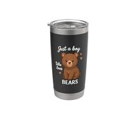 Solo un chico que ama a los osos Vaso térmico de acero inoxidable de doble pared
