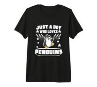 Solo un Chico Que ama a los pingüinos, pingüino Divertido Camiseta Premium