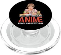 Sólo Un Chico Que Ama El Anime Ramen Y Dibujar Otaku Anime PopSockets PopGrip para MagSafe