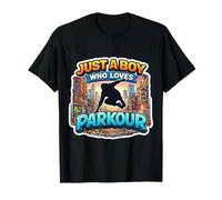 Solo un Chico Que ama el campeón Atleta Adolescente Amante del Parkour Camiseta