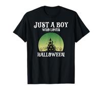 Solo Un Chico Que Ama Halloween Escena Fantasma Camiseta