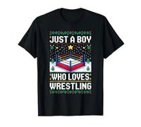 Solo un Chico Que ama la Lucha Libre FEA Navidad Camiseta