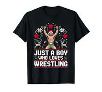 Solo un Chico Que ama la Lucha Libre FEA Navidad Camiseta