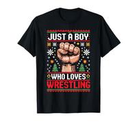 Solo un Chico Que ama la Lucha Libre FEA Navidad Camiseta