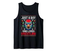 Solo un Chico Que ama la Lucha Libre FEA Navidad Camiseta sin Mangas