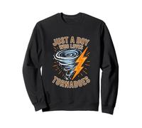 Solo un Chico Que ama la tormenta del Tiempo de Tornado Tornado Chaser Sudadera