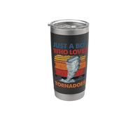 Solo un chico que ama la tormenta del tiempo de tornado Tornado Chaser Vaso térmico de acero inoxidable de doble pared