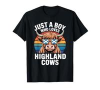 Solo un Chico Que ama Las Vacas de Las Tierras Altas Retro Escocia Camiseta