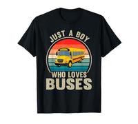 Solo un chico que ama los autobuses amantes del autobús escolar Camiseta