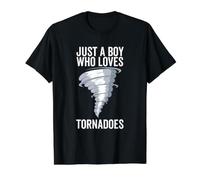 Solo un Chico Que ama los tornados Tornados Cazador de Huracanes Camiseta gráfica económica, Hombre, Negro, L