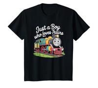 Solo un chico que ama los trenes - Motor de dibujos animados sonriente Camiseta