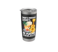 Solo un chico que ama su ukelele músico hawaiano Vaso térmico de acero inoxidable de doble pared