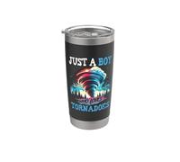 Solo un chico que ama Tornados Meteorología Storm Chaser Vaso térmico de acero inoxidable de doble pared