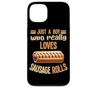 Solo un Chico Que Realmente ama los Rollos de Salchicha Amante de los comedores de Alimentos Carcasa para iPhone 13