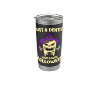 Solo un dentista que ama Halloween Vaso térmico de acero inoxidable de doble pared