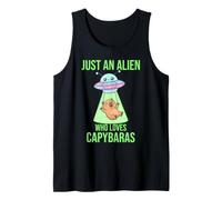 Solo un Extraterrestre al Que le encantan los Lindos platillos voladores OVNI de los capibaras Camiseta sin Mangas