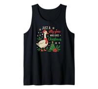 Solo un Ganso Tonto Que ama la Navidad, Lindo pájaro Festivo Camiseta sin Mangas