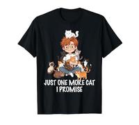 Solo un Gato más, lo Prometo, Amante de los Gatos, Hombre, niño, Gato, papá Camiseta gráfica económica, Hombre, Negro, M