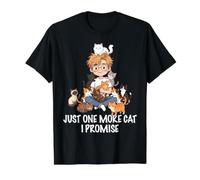 Solo un Gato más, lo Prometo, Amante de los Gatos, Hombre, niño, Gato, papá Camiseta gráfica económica, Hombre, Negro, S