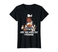 Solo un Gato más, lo Prometo, Amante de los Gatos, Hombre, niño, Gato, papá Camiseta gráfica económica, Mujer, Negro, XL