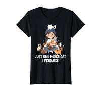 Solo un Gato más, lo Prometo, Amante de los Gatos, Hombre, niño, Gato, papá Camiseta gráfica económica, Mujer, Negro, L